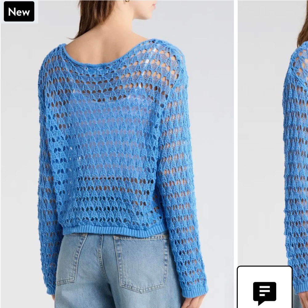 Divided Sky Blue Open-Knit Sweater - Picture 3 of 11
